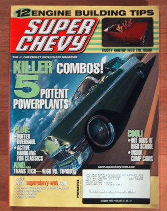 SUPER CHEVY 2003 OCT - NEW 427ci MARK DONOHUE CAMARO